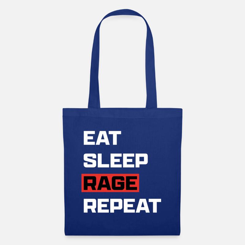 Eat Sleep Rage Repeat White - Stoffbeutel - Royalblau