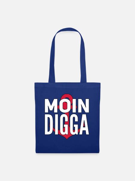 Moin Digga Hamburg - Stoffbeutel - Royalblau