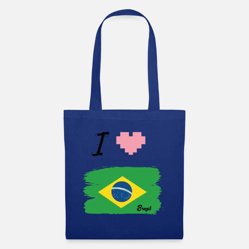♡ I love Brasilien Tshirt ♡ - Stoffbeutel - Royalblau