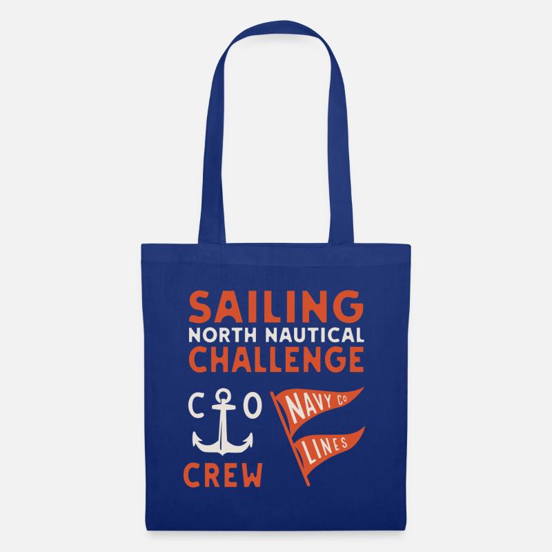 SAILING orang/weiß - Stoffbeutel - Royalblau