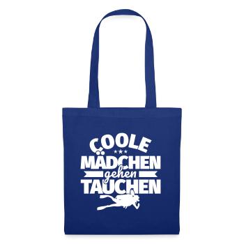 Coole Mädchen gehen Tauchen - Stoffbeutel - Royalblau - Vorne
