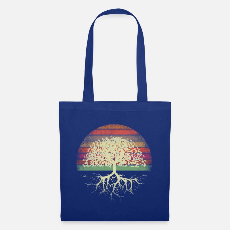 Vintage alter Baum des Lebens - Stoffbeutel - Royalblau