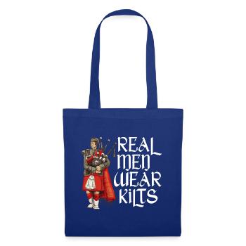 Real Men Wear Kilts- Schottenroch Herrenrock - Stoffbeutel - Royalblau - Vorne