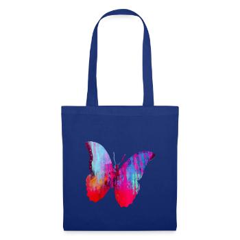 papillon, graffiti, peinture, rouge, rose - Sac en tissu - bleu royal - Devant