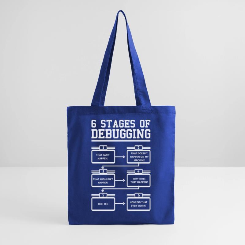 6 Stages of Debugging Programmierer Software Stoffbeutel