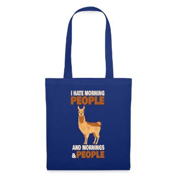 Llama Alpaca Hate People Morning Peopl - Tote Bag - royal blue - Front