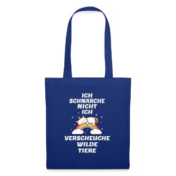 Ich Schnarche Nicht Verscheuche Wilde Tiere Schlaf - Stoffbeutel - Royalblau - Vorne