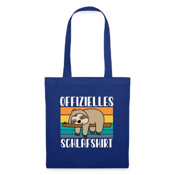 Offizieles Schlafshirt Faultier - Stoffbeutel - Royalblau - Vorne