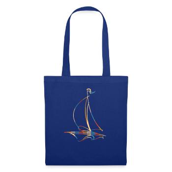 Sailing Sailboat Retro Captain Boat Line Art One - Tote Bag - royal blue - Front