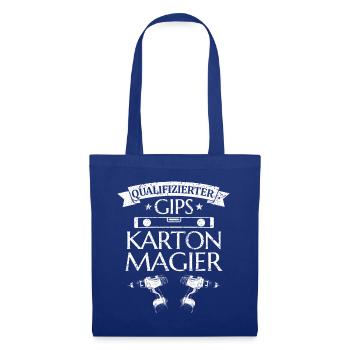 Lustiges Trockenbauer Gips Karton Magier Monteur - Stoffbeutel - Royalblau - Vorne