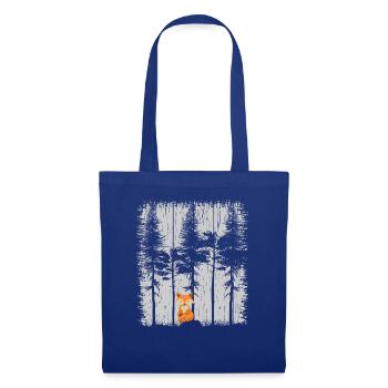 Fox in the Forest Retro Pattern Vintage Tree Forest Funny - Tote Bag - royal blue - Front