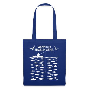 Wenn ich Angeln gehe Angel Angler Fischer Fische - Stoffbeutel - Royalblau - Vorne