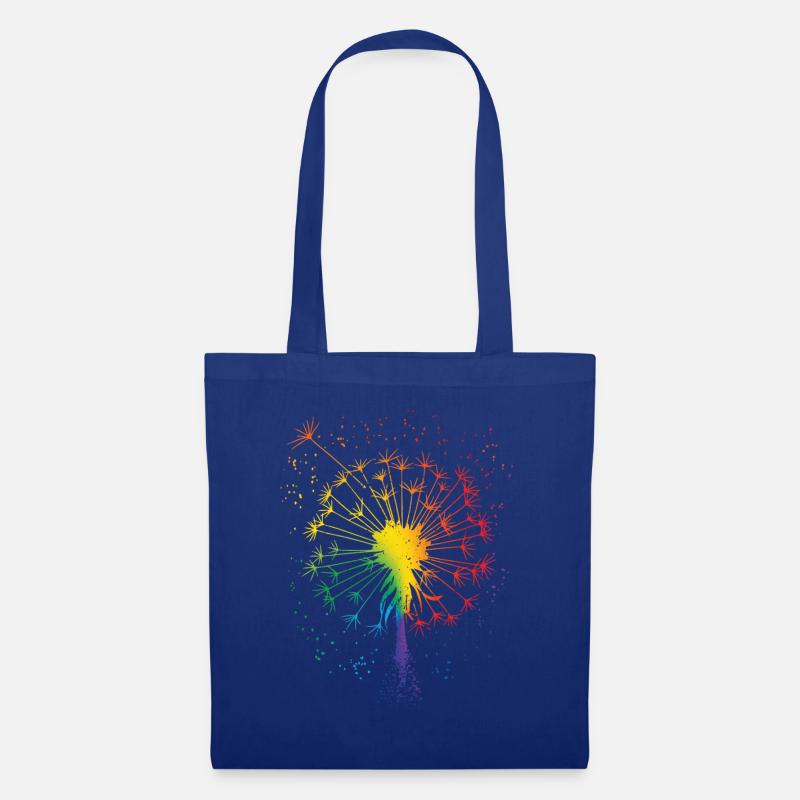 Pusteblume Tattoo Dandelion Regenbogen Löwenzahn - Stoffbeutel - Royalblau