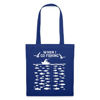 Quand je pêche - Sac en tissu - bleu royal - Devant