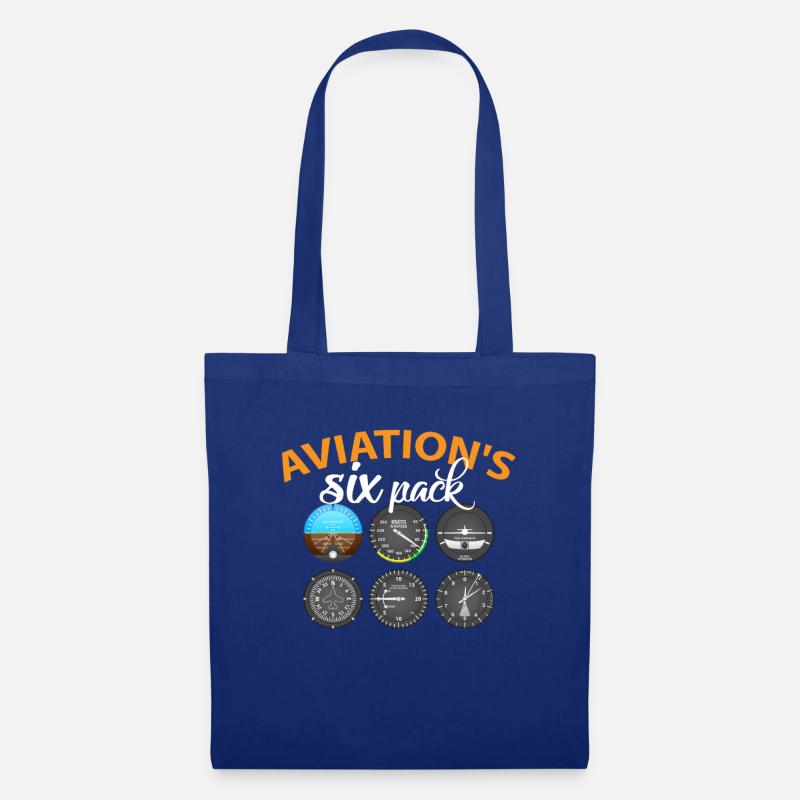 AVIATION Flugzeug Pilot Passagier Airplanes Design - Stoffbeutel - Royalblau