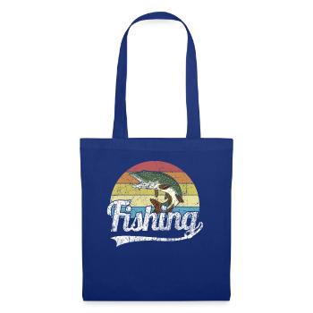 Angeln Hecht Fishing für Angler Retro Vintage - Stoffbeutel - Royalblau - Vorne