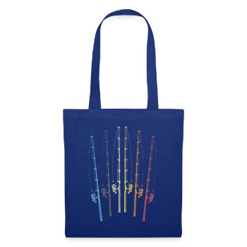 Pêche Rétro pêche canne canne pêche vintage pêche - Sac en tissu - bleu royal - Devant