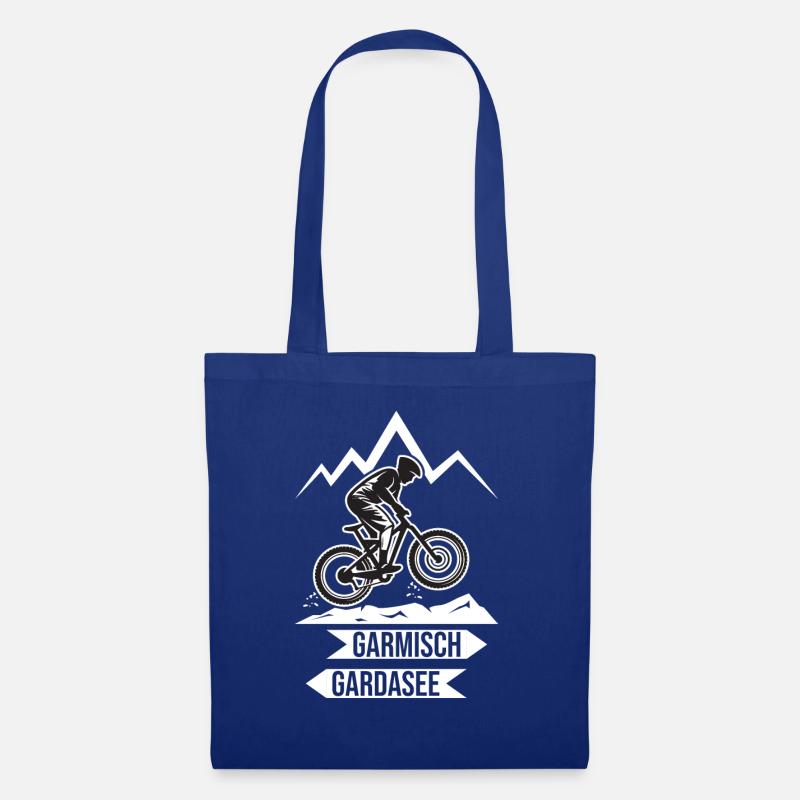 Fahrrad Alpenüberquerung Garmisch Gardasee MTB - Stoffbeutel - Royalblau