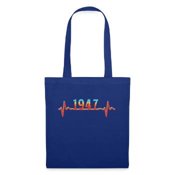 Heartbeat Retro Birthday Vintage 1947 Vintage - Tote Bag - royal blue - Front