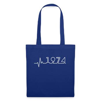 Heartbeat Minimal Birthday Vintage 1974 Line - Tote Bag - royal blue - Front
