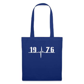 Heartbeat Minimal Birthday Vintage 1976 Line - Tote Bag - royal blue - Front