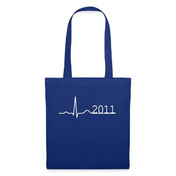 Heartbeat Minimal Birthday Vintage 2011 Line - Tote Bag - royal blue - Front
