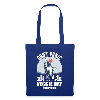Sarkastischer Hai Veggie Day Spruch Sharkasm - Stoffbeutel - Royalblau - Vorne