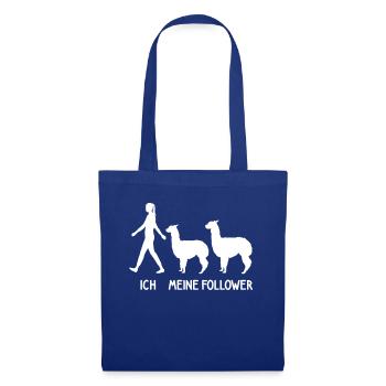 Ich Meine Follower Alpaka Liebhaber Lama Lover - Stoffbeutel - Royalblau - Vorne