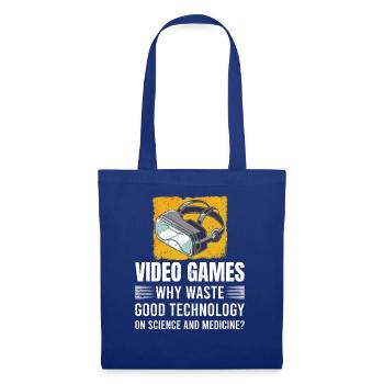 Retro Zocker Sprüche Gaming Geschenk - Stoffbeutel - Royalblau - Vorne