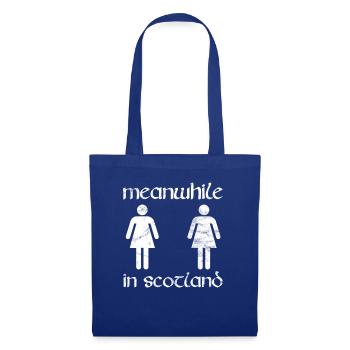 Schottisches Toilettenschild Schottland Kilt Rock - Stoffbeutel - Royalblau - Vorne