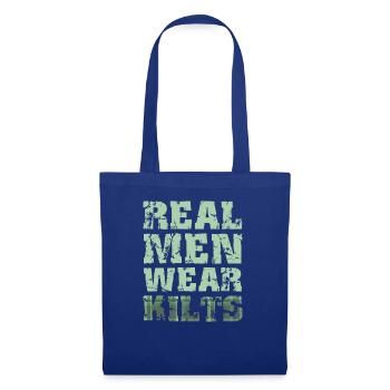 Real Men Wear Kilts- Schottenroch Herrenrock - Stoffbeutel - Royalblau - Vorne