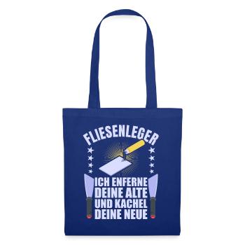 Fliesenleger Fliesen Handwerker - Stoffbeutel - Royalblau - Vorne