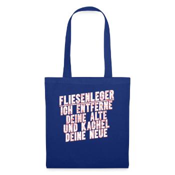 Fliesenleger Fliesen Handwerker - Stoffbeutel - Royalblau - Vorne