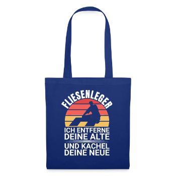 Fliesenleger Fliesenlegerhandwerker - Stoffbeutel - Royalblau - Vorne
