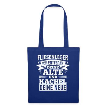 Fliesenleger Fliesen Handwerker - Stoffbeutel - Royalblau - Vorne