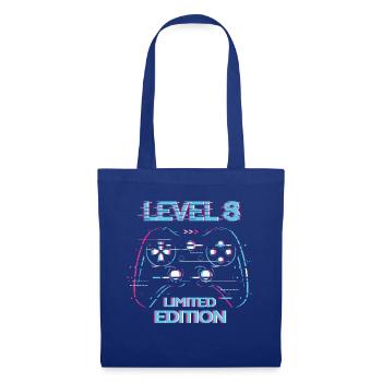 Geburtstag Level 8 Gaming Limited Edition Geschenk - Stoffbeutel - Royalblau - Vorne