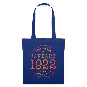 Birthday January 1922 Limited Edition Vintage - Tote Bag - royal blue - Front