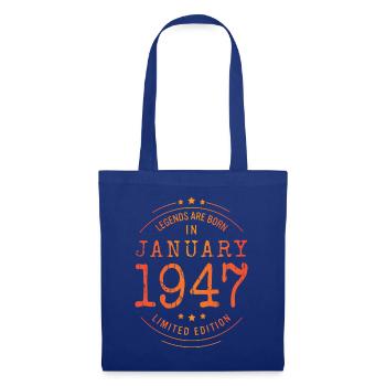 Birthday January 1947 Limited Edition Vintage - Tote Bag - royal blue - Front