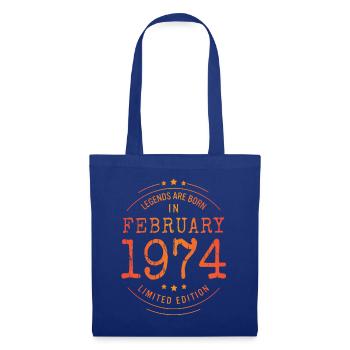Birthday February 1974 Limited Edition Vintage - Tote Bag - royal blue - Front