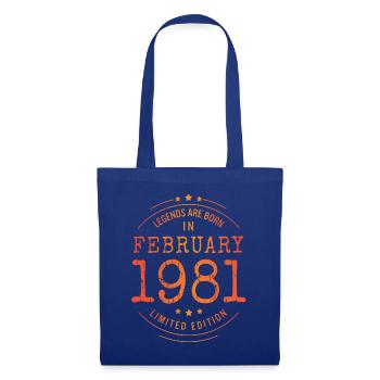 Anniversaire Février 1981 Edition Limitée Millésime - Sac en tissu - bleu royal - Devant