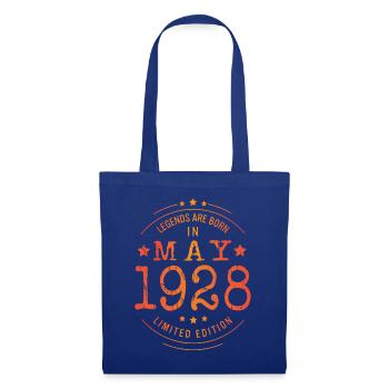 Geburtstag Mai 1928 Limited Edition Vintage - Stoffbeutel - Royalblau - Vorne