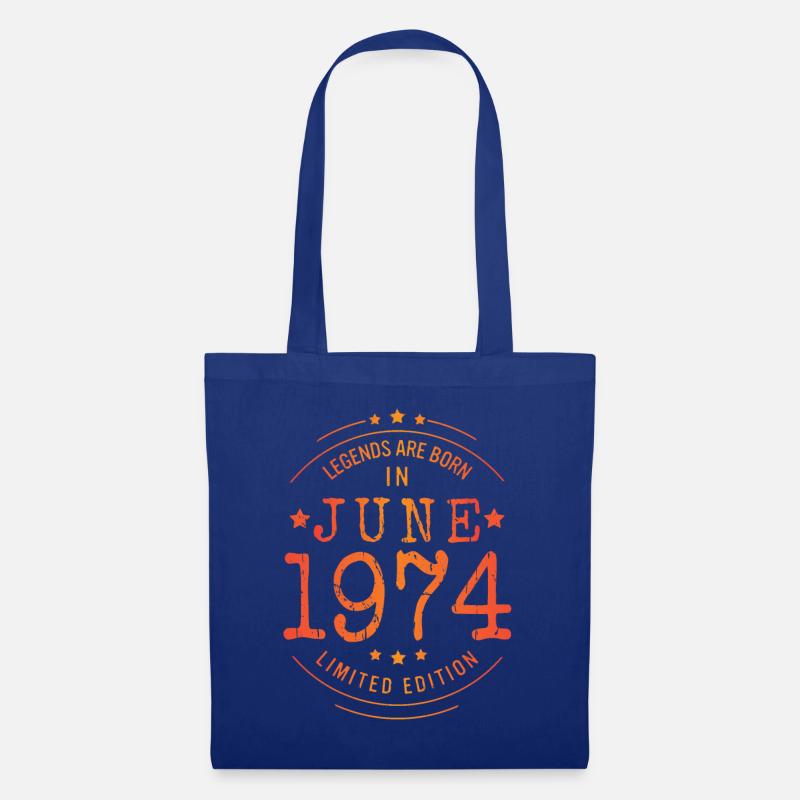 Geburtstag Juni 1974 Limited Edition Vintage - Stoffbeutel - Royalblau