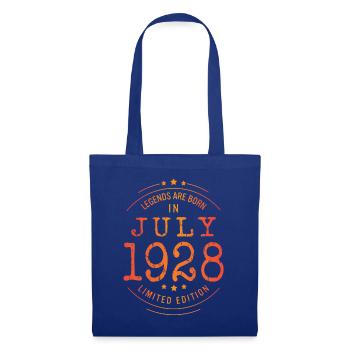 Geburtstag Juli 1928 Limited Edition Vintage - Stoffbeutel - Royalblau - Vorne