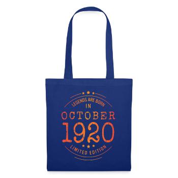 Birthday October 1920 Limited Edition Vintage - Tote Bag - royal blue - Front