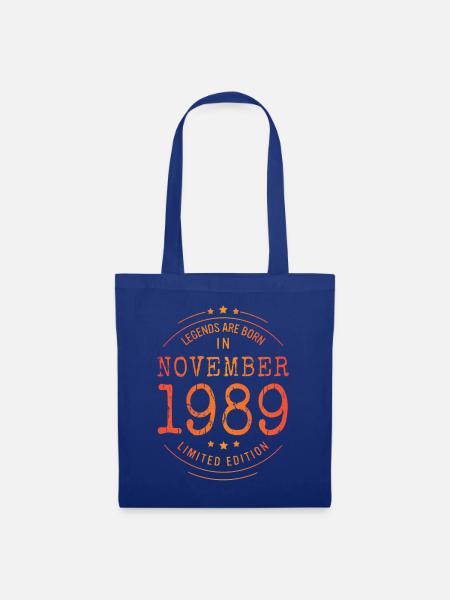 Geburtstag November 1989 Limited Edition Vintage - Stoffbeutel - Royalblau