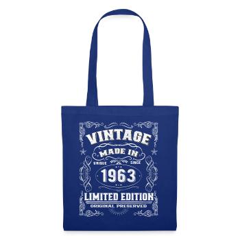 Retro Vintage Design zum 60. Geburtstag 1663 - Stoffbeutel - Royalblau - Vorne