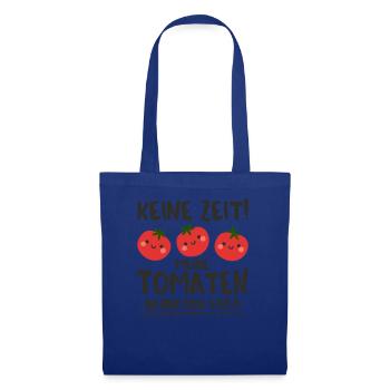 Keine Zeit Meine Tomaten Brauchen Mich - Stoffbeutel - Royalblau - Vorne