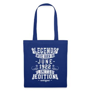 Birthday: June 1922 Limited Edition Vintage - Tote Bag - royal blue - Front