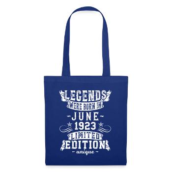 Date de naissance : juin 1923 Édition limitée vintage - Sac en tissu - bleu royal - Devant