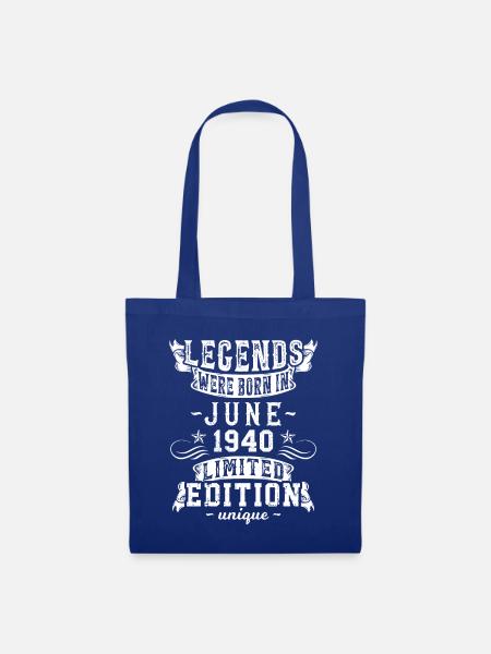 Geburtstag Juni 1940 Limited Edition Vintage - Stoffbeutel - Royalblau